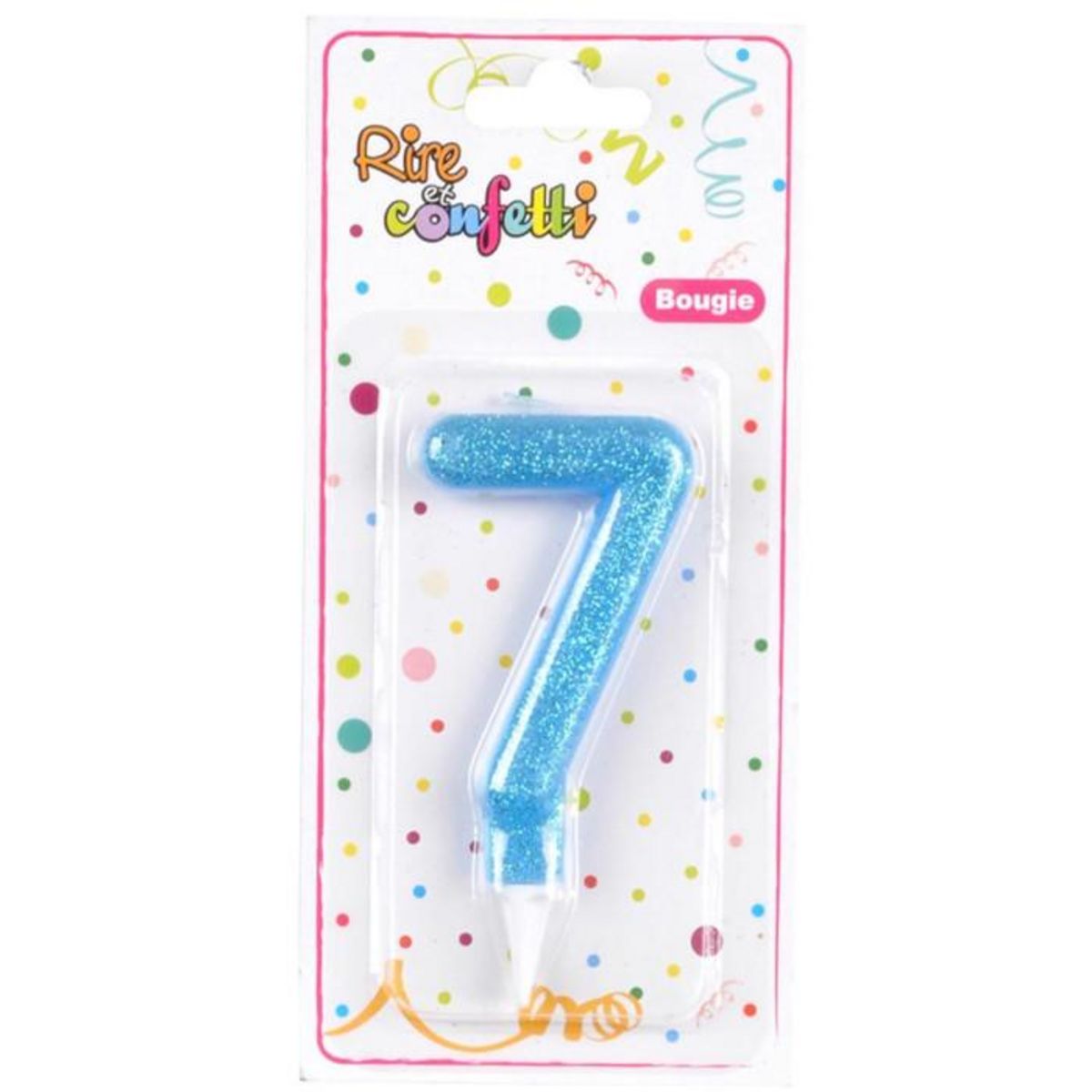 Paris Prix Bougie d'Anniversaire Paillette  Chiffre 7  7cm Bleu