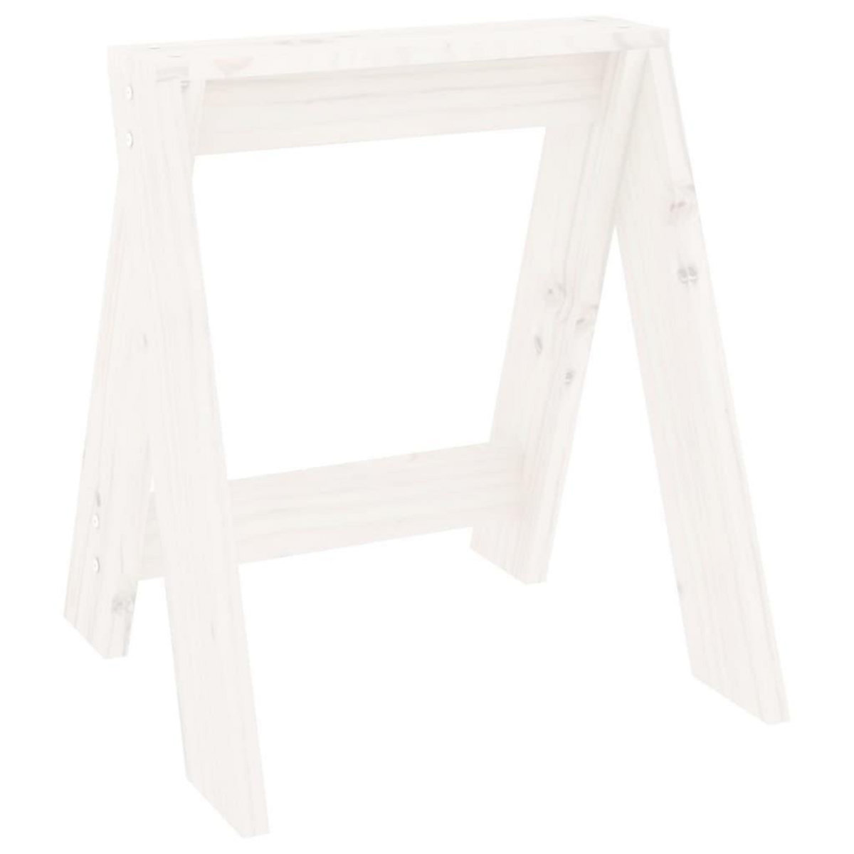 VIDAXL Tabourets lot de 2 blanc 40x40x45 cm bois massif de pin