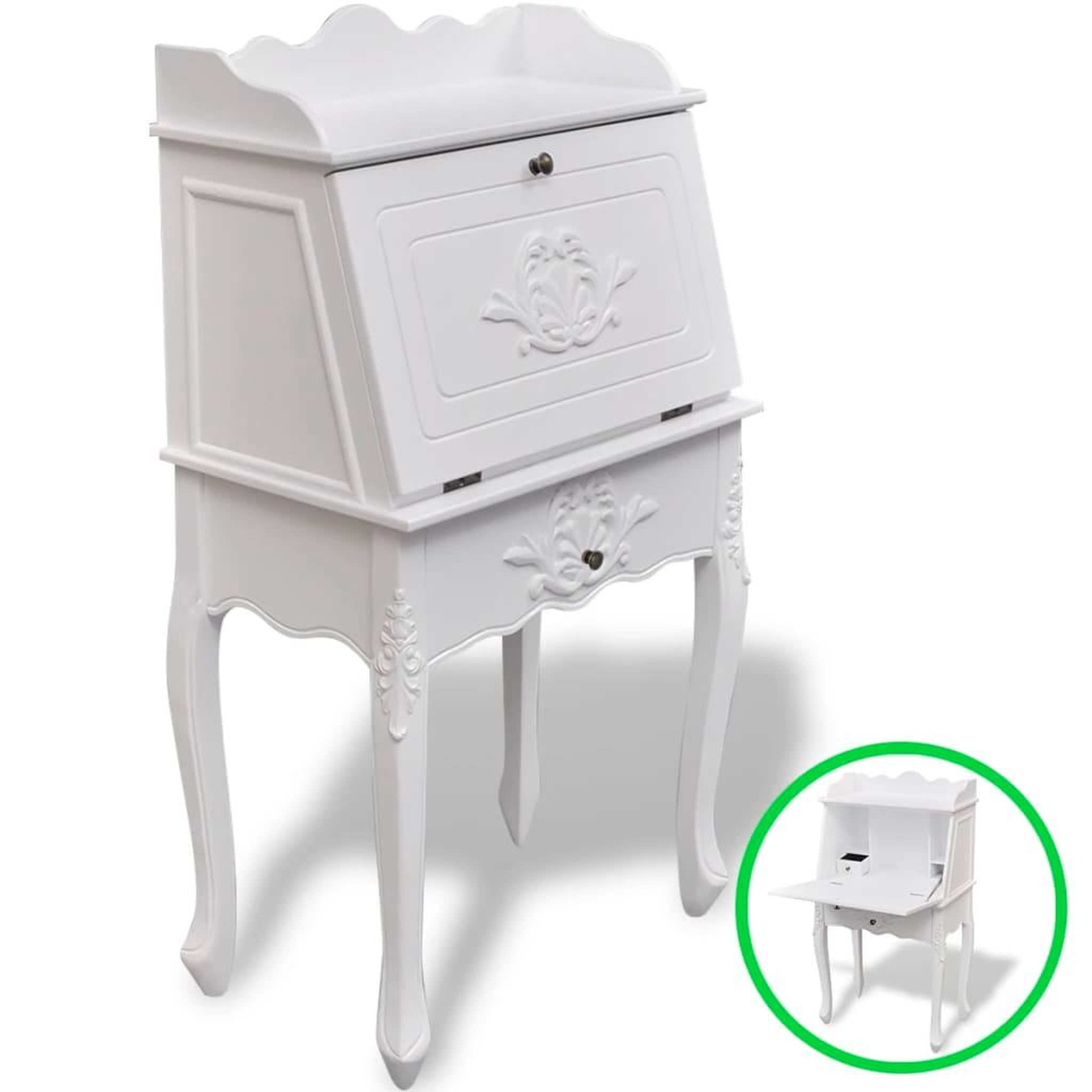 Voir la diapositive 2 : VIDAXL Bureau en style français bois