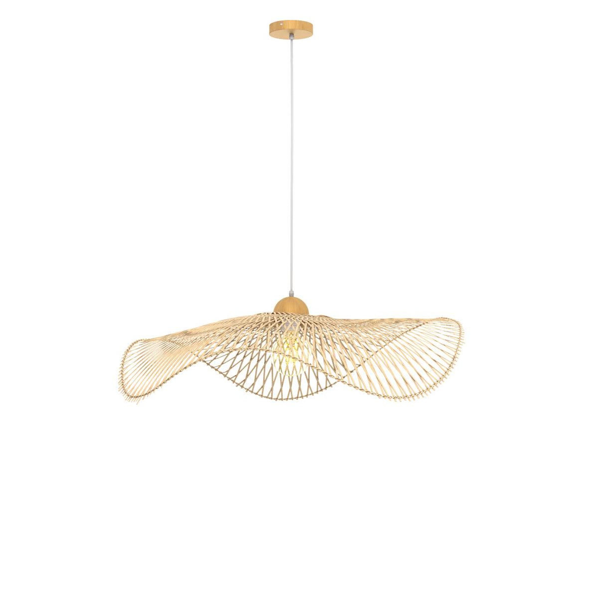 Rendez vous déco Suspension D75 cm en bambou avec fil blanc-Jipi