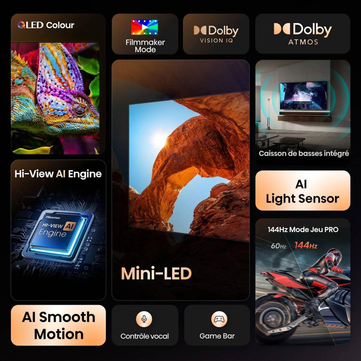 Hisense TV Mini Led 50U7Q 2025-50 pouces (126cm)