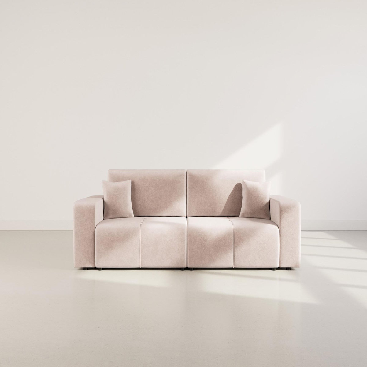 BEST MOBILIER Nicole - canapé droit 4 places convertible avec coffre en tissu