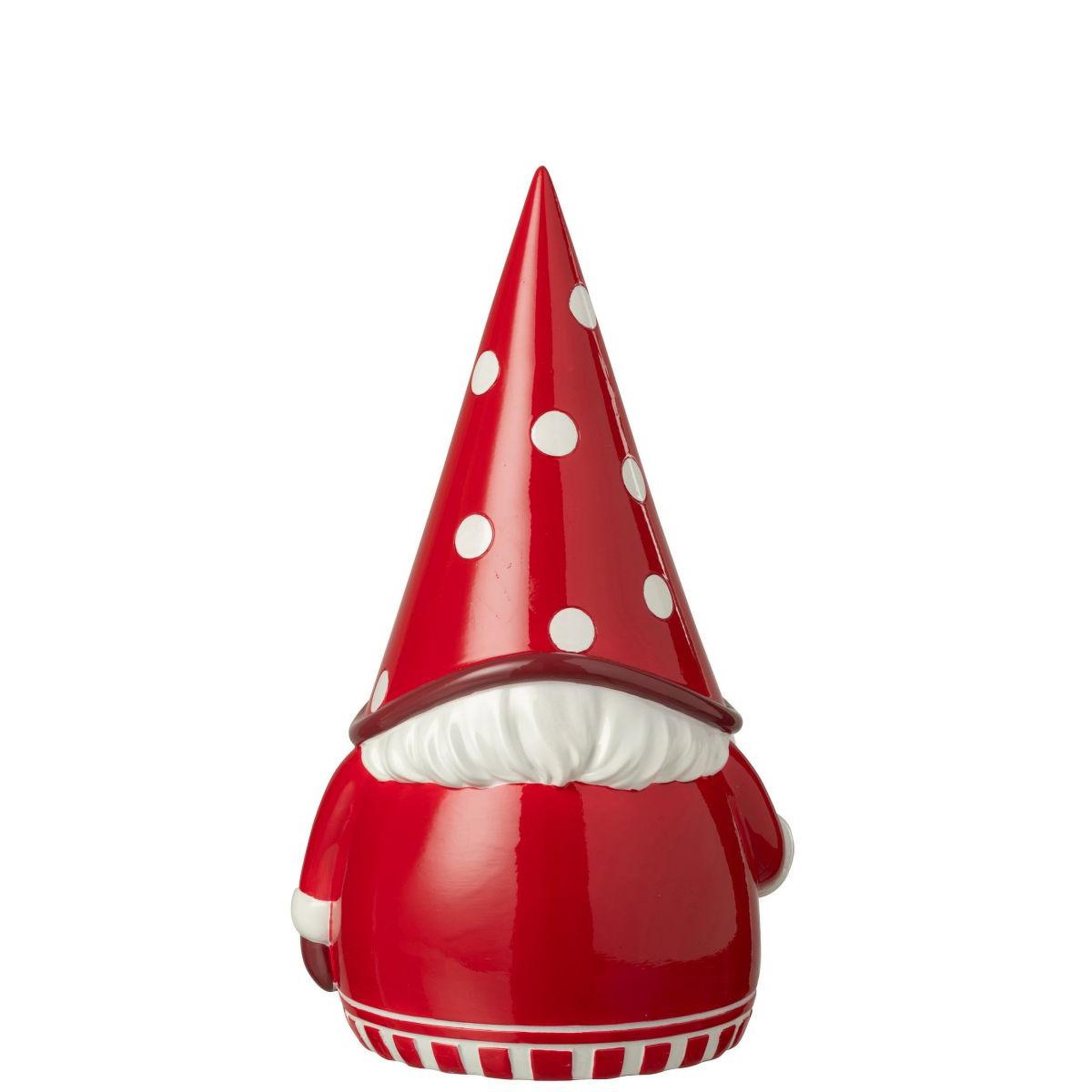 Voir la diapositive 2 : J-LINE Gnome père-noël  pois  41cm rouge & blanc