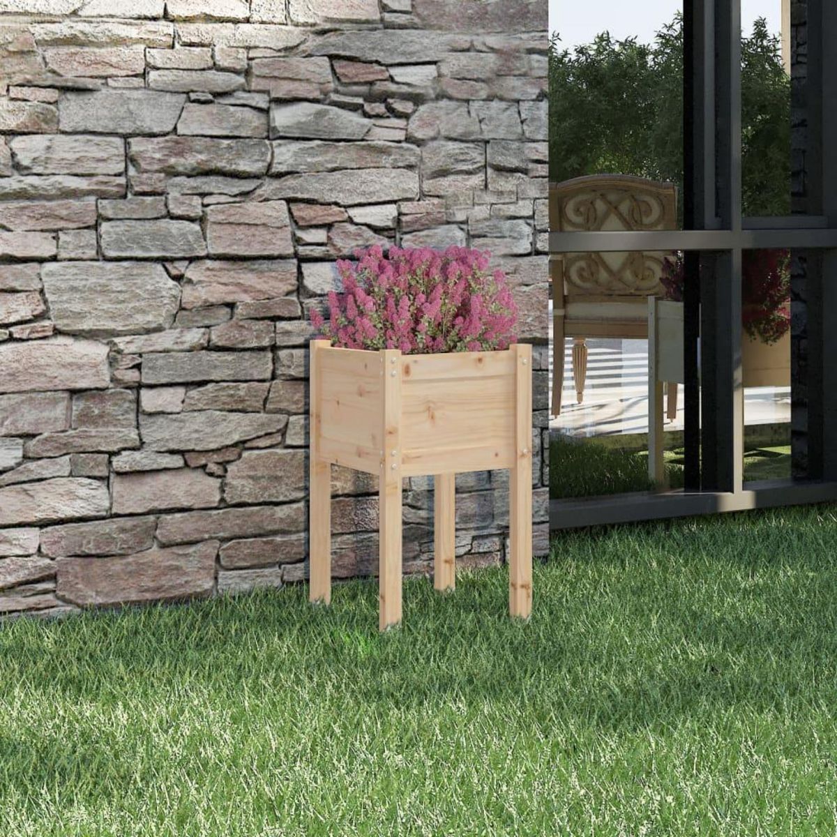 VIDAXL Jardiniere d'exterieur 40x40x70 cm bois de pin massif
