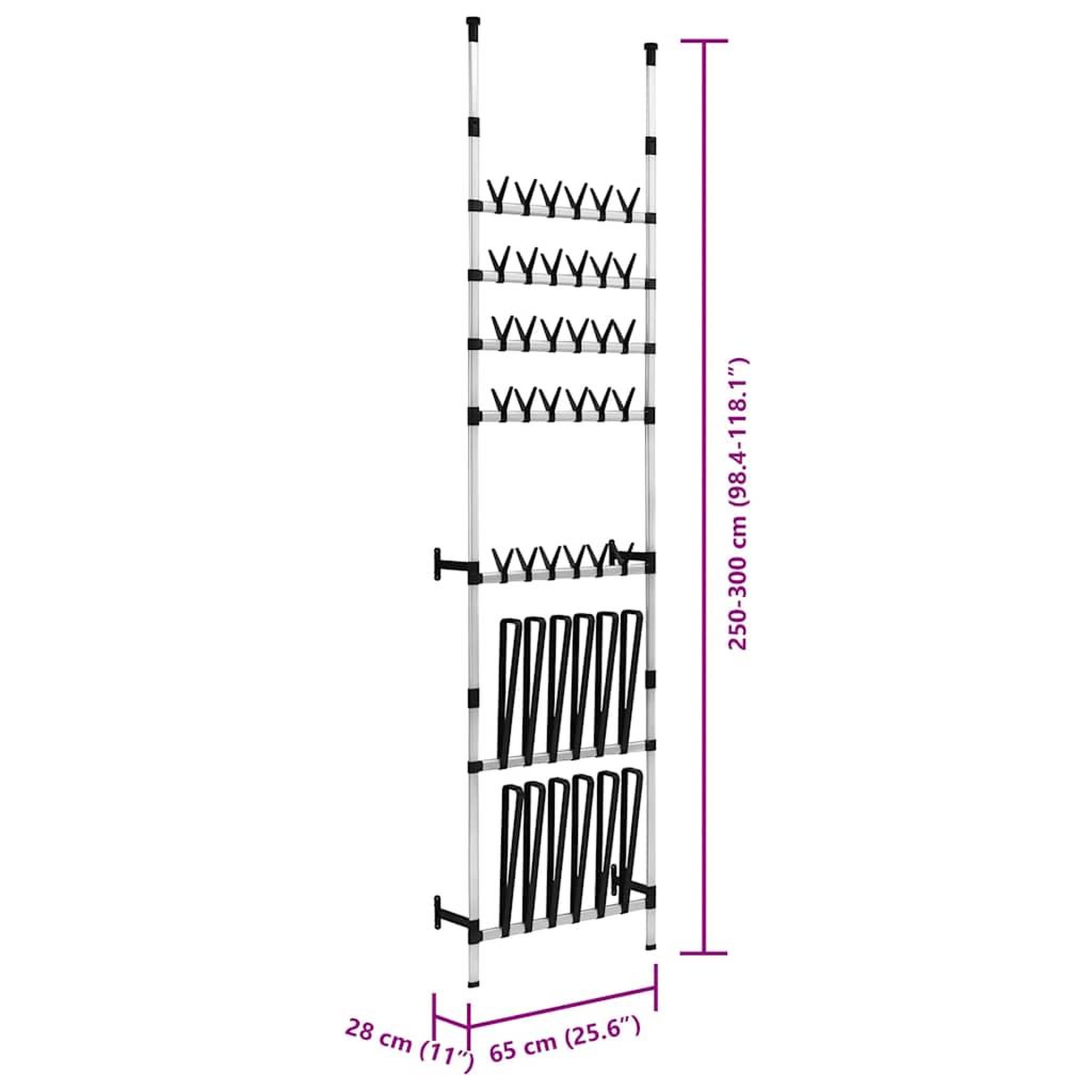 Voir la diapositive 6 : VIDAXL Etagere a chaussures telescopique avec barres Aluminium
