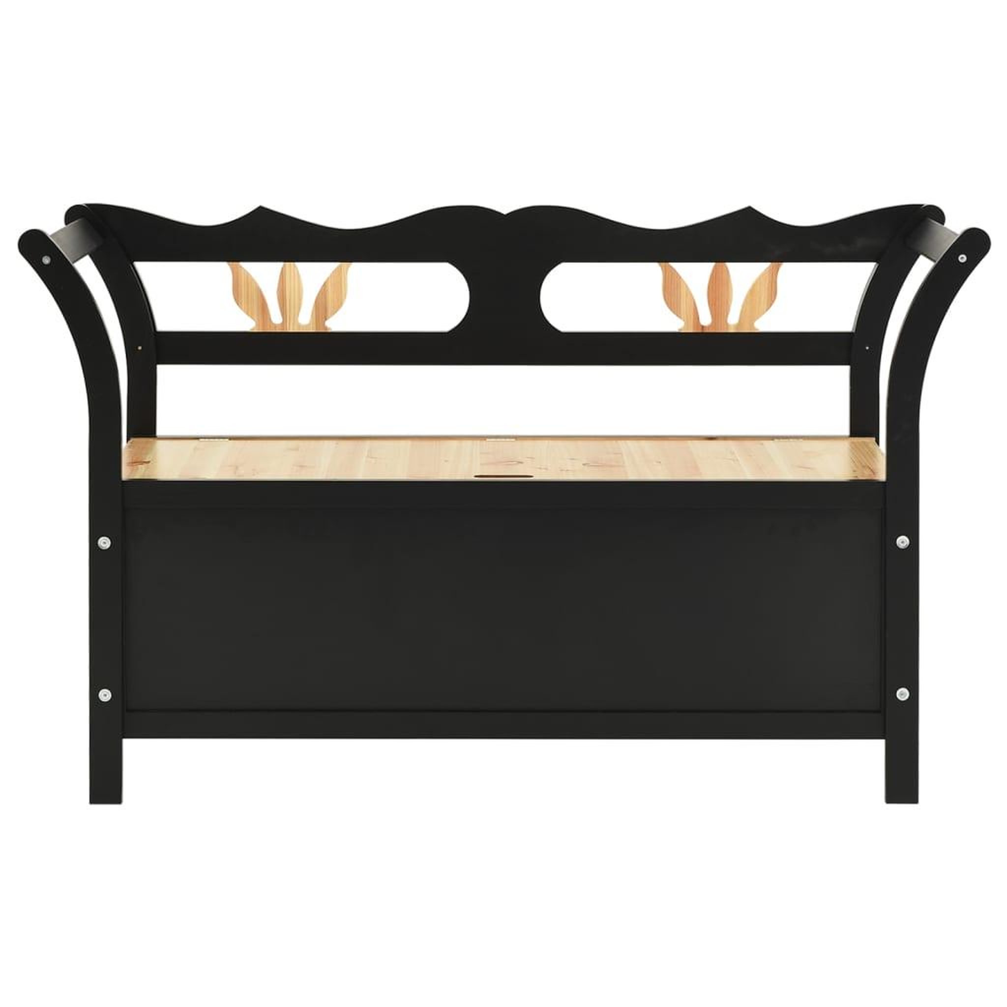 Voir la diapositive 3 : VIDAXL Banc Noir 107x45x75,5 cm Bois de sapin solide
