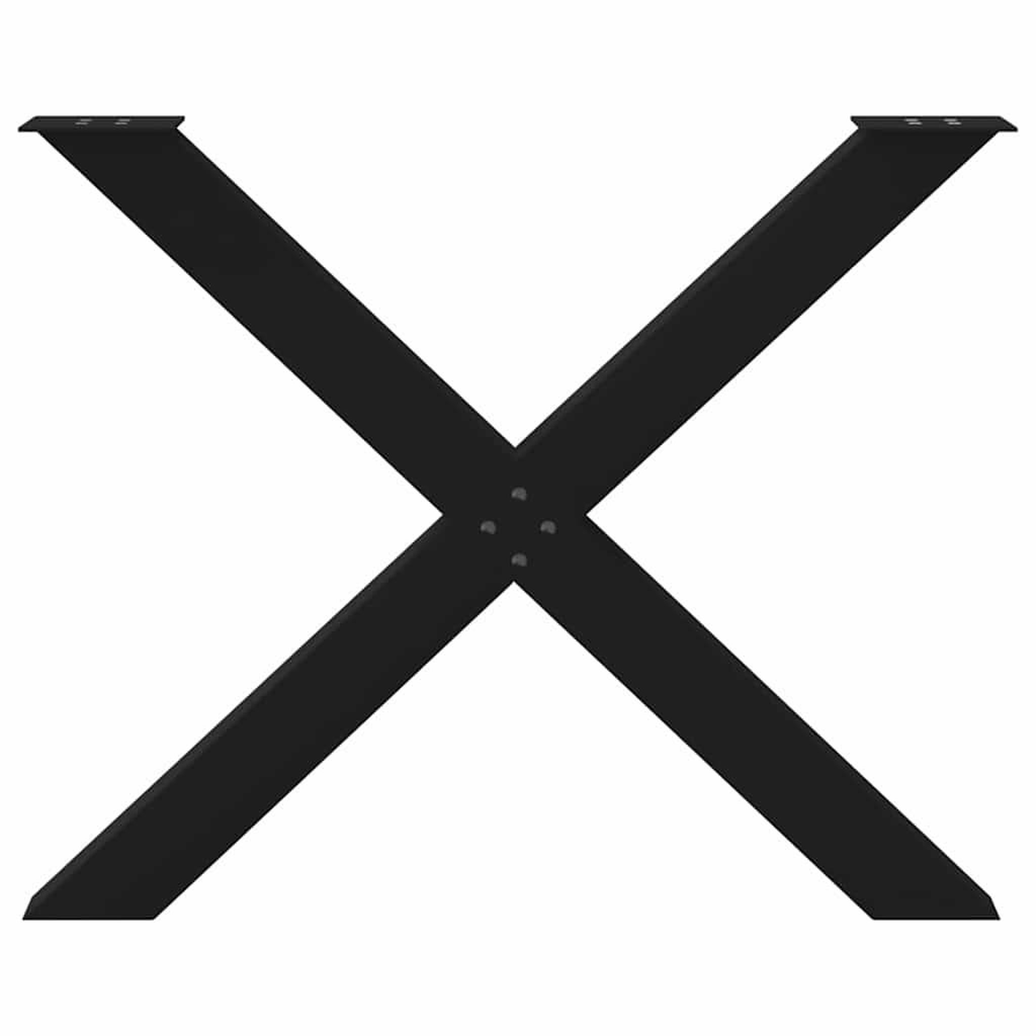 Voir la diapositive 5 : VIDAXL Pieds de table a manger forme de X 3 pcs noir 90x(72-73) cm