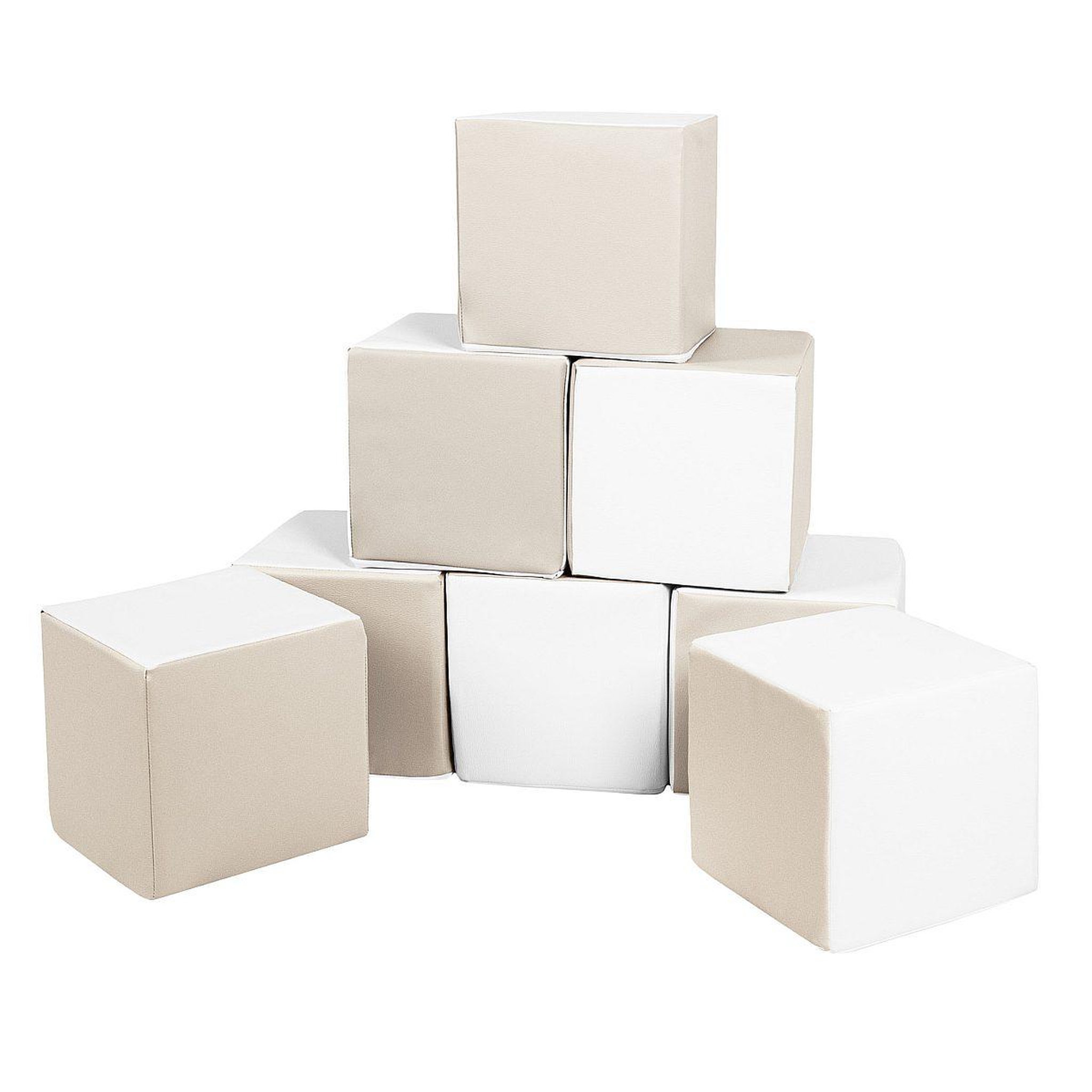 VELINDA Lot cubes xxl mousse 8 pcs blanc, cappuccino