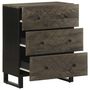 Voir la diapositive 2 : VIDAXL Buffet noir 60x33x75 cm bois massif de manguier