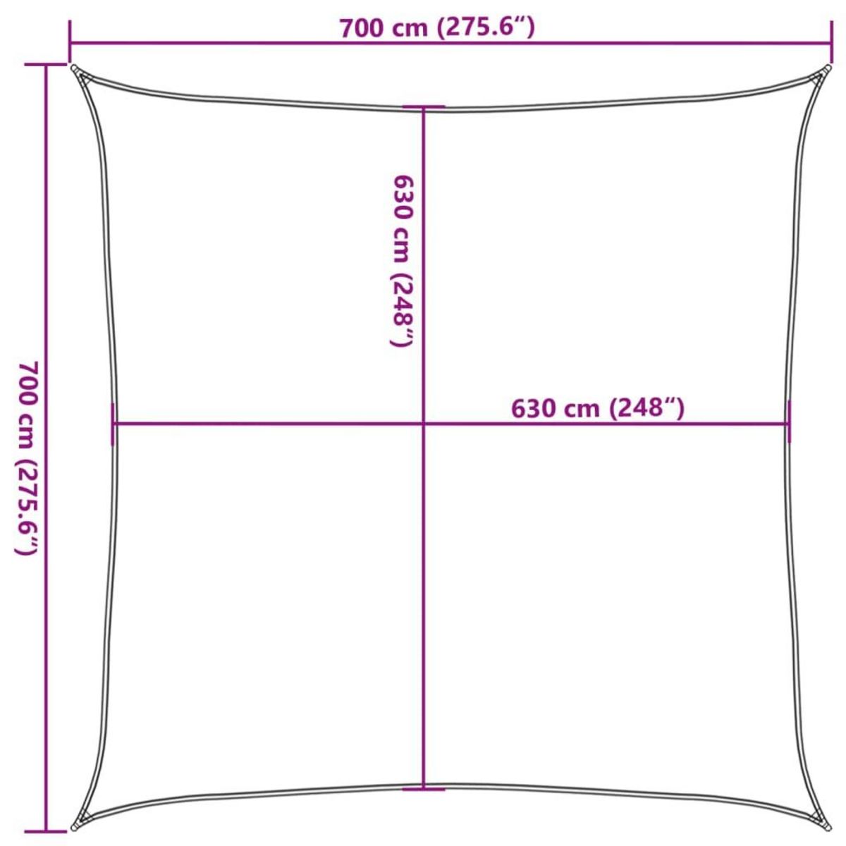 VIDAXL Voile d'ombrage 160 g/m^2 Beige 2x2,5 m PEHD