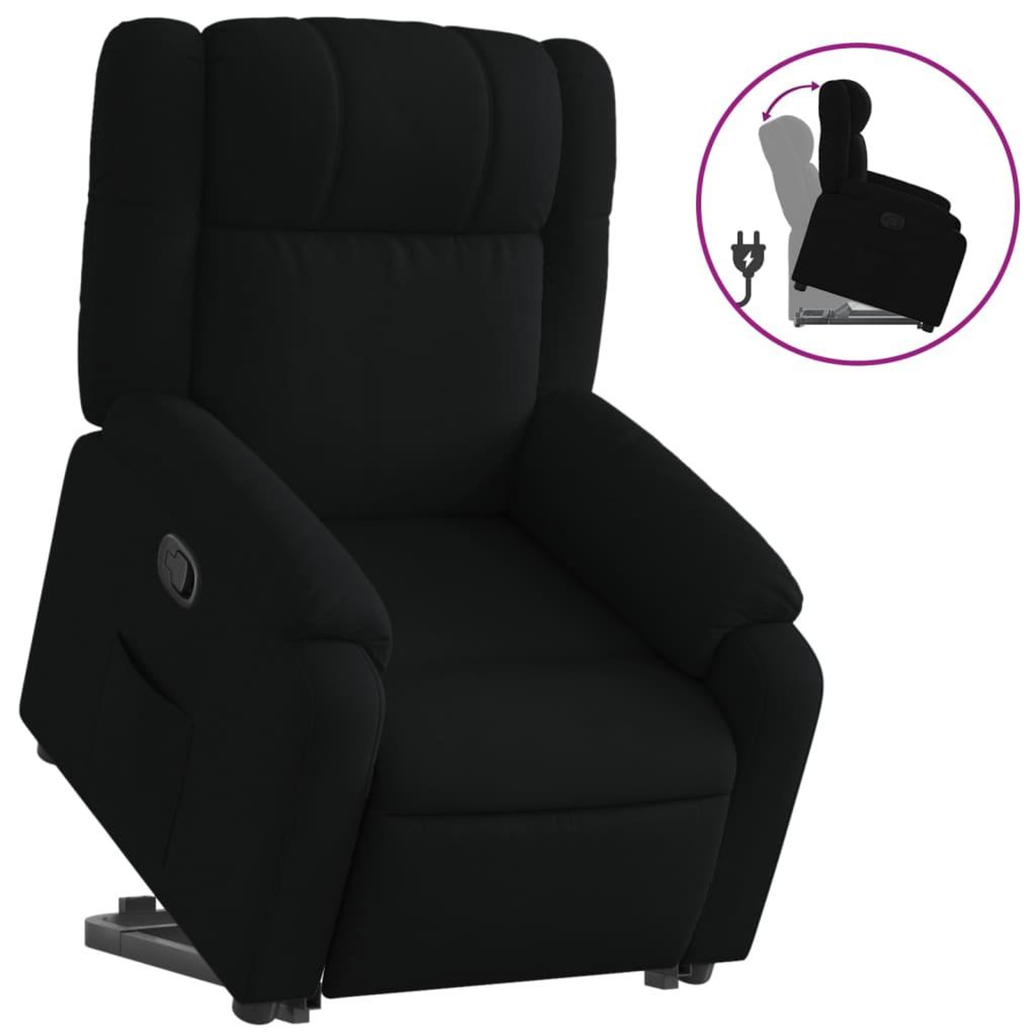 Voir la diapositive 2 : VIDAXL Fauteuil inclinable noir tissu