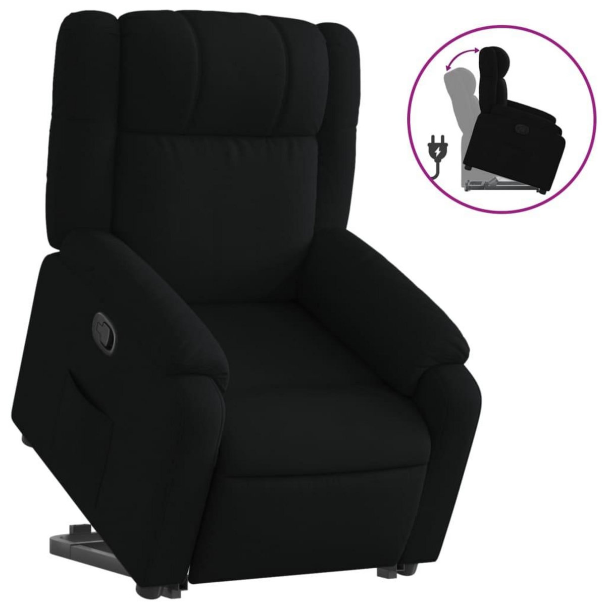 VIDAXL Fauteuil inclinable noir tissu