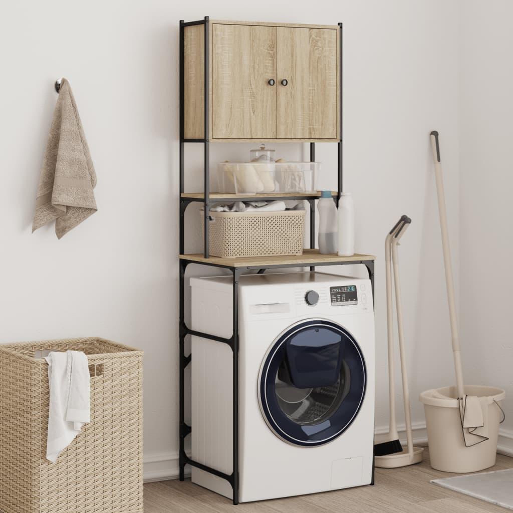 VIDAXL Armoire de machine a laver chene sonoma 68x48,5x194 cm