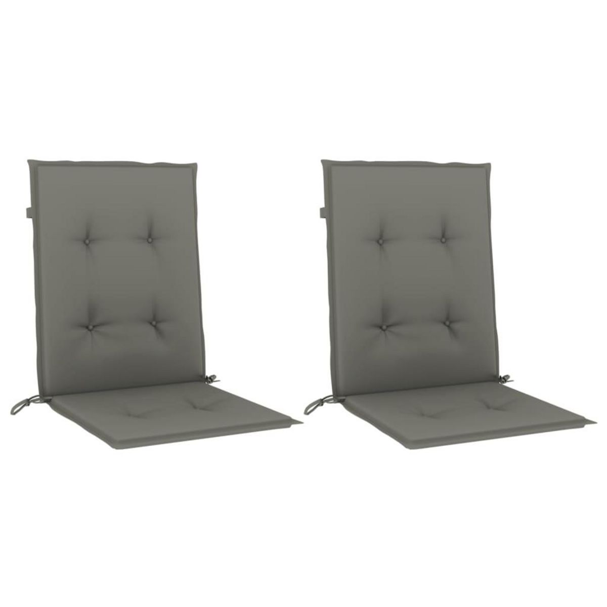 VIDAXL Coussins de chaise a dossier bas lot de 2 gris fonce melange