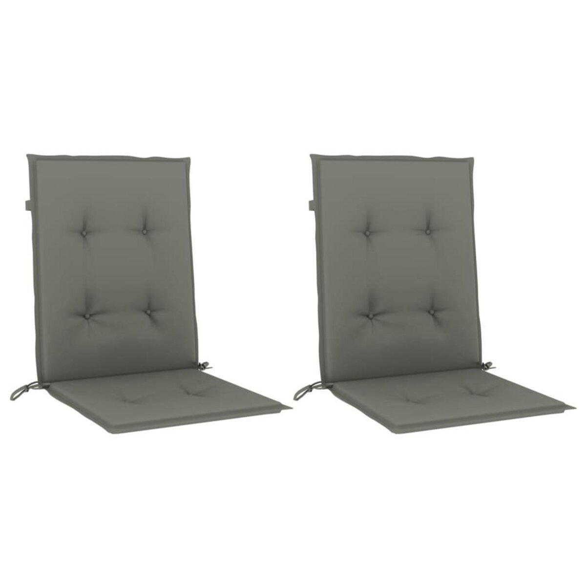 VIDAXL Coussins de chaise a dossier bas lot de 2 gris fonce melange