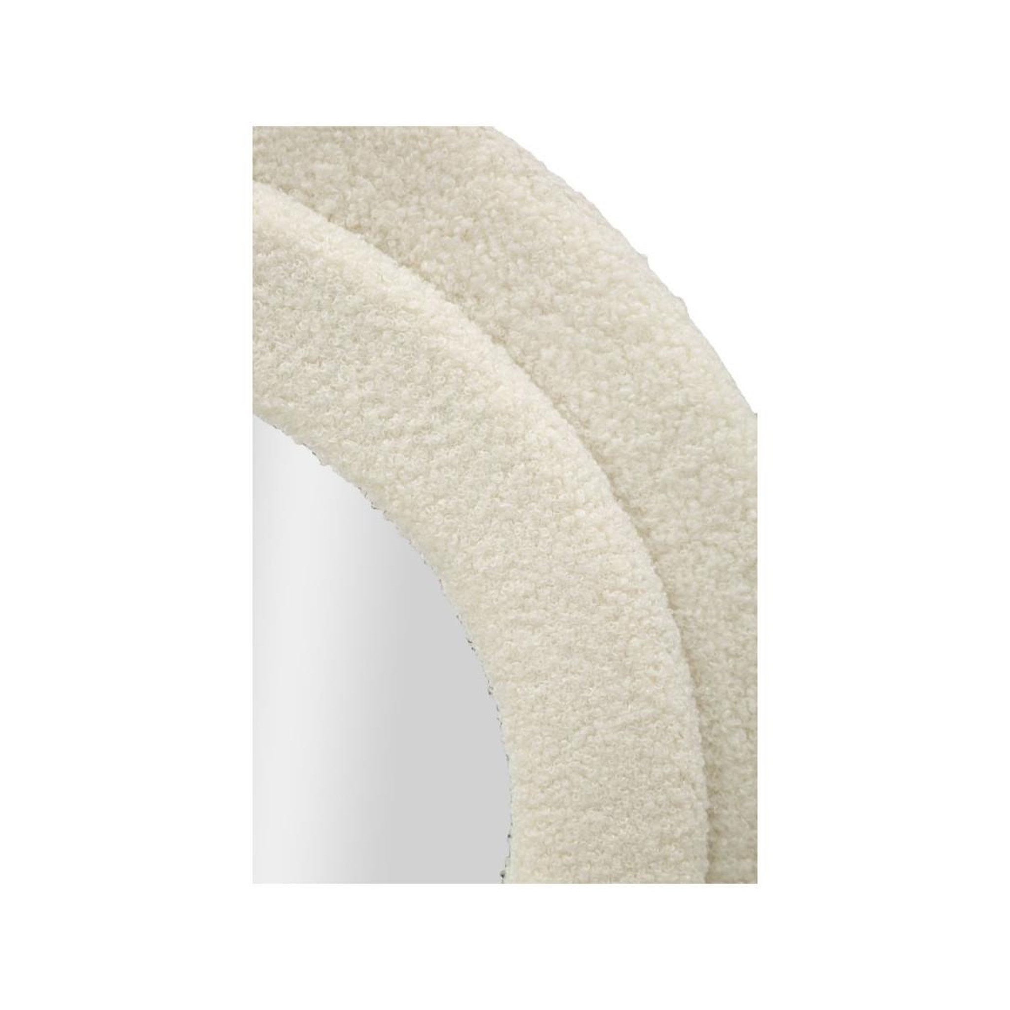 Voir la diapositive 4 : Paris Prix Miroir mural en tissu bouclé  teddy  160cm crème