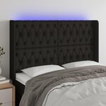 VIDAXL Tete de lit a LED Noir 147x16x118/128 cm Tissu