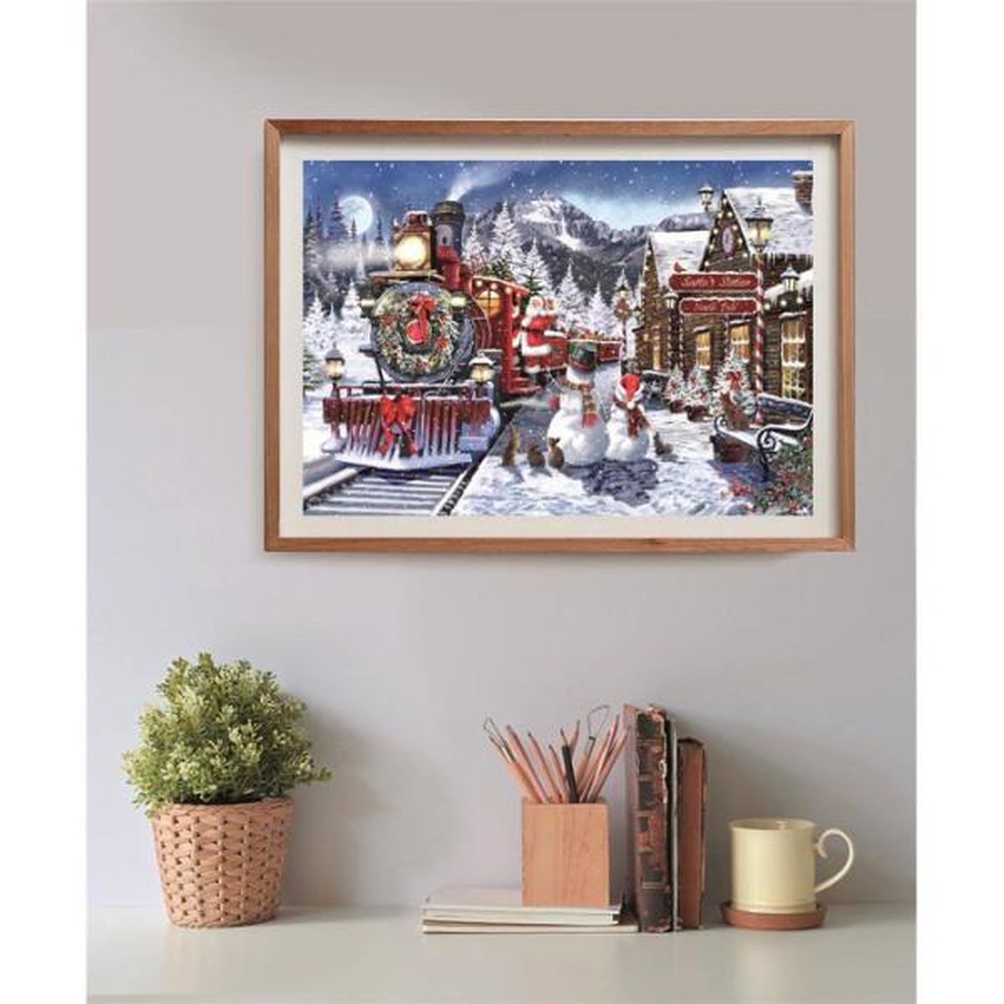 Voir la diapositive 4 : CLEMENTONI Puzzle 500 pieces - Train Station W/Snowman