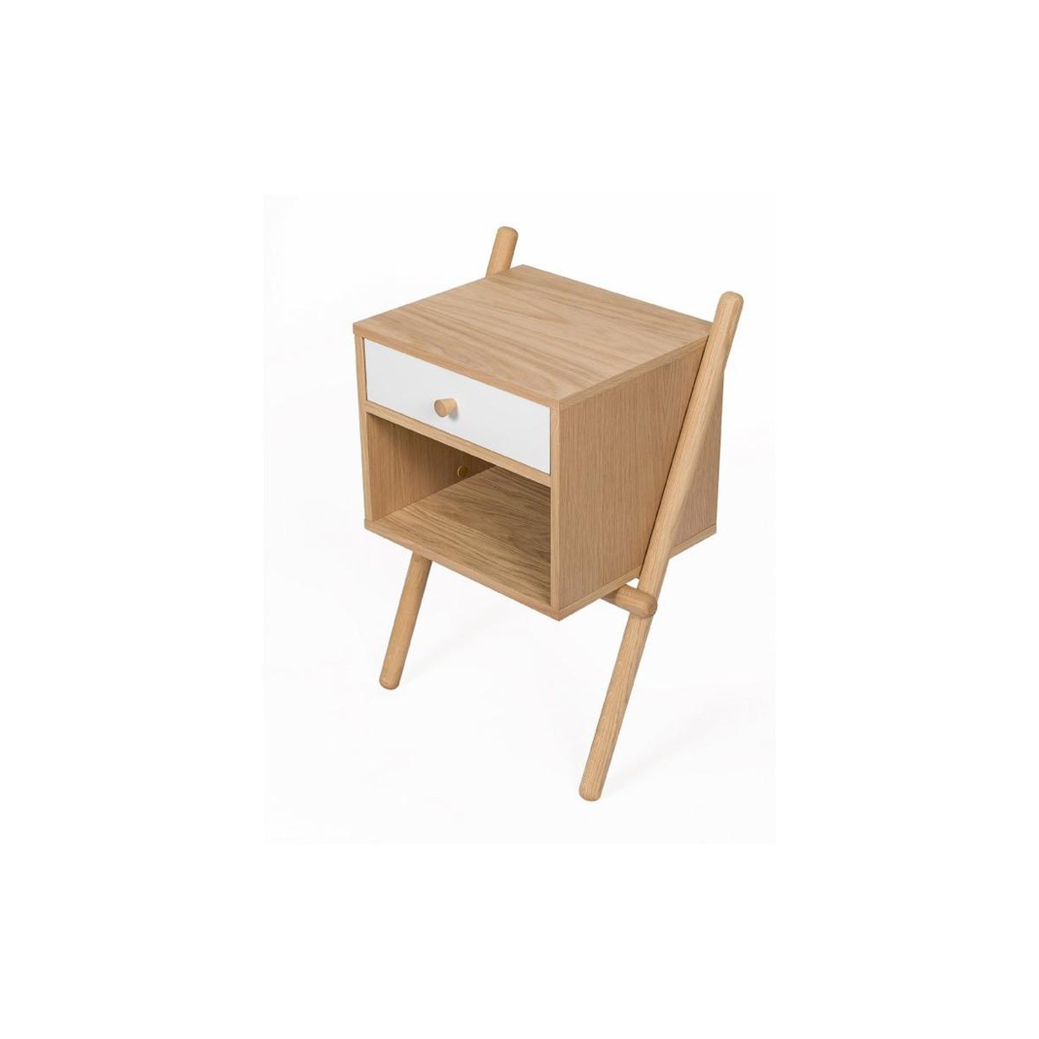 Voir la diapositive 2 : Paris Prix Table de chevet murale 1 tiroir  wiru  70cm chêne & blanc