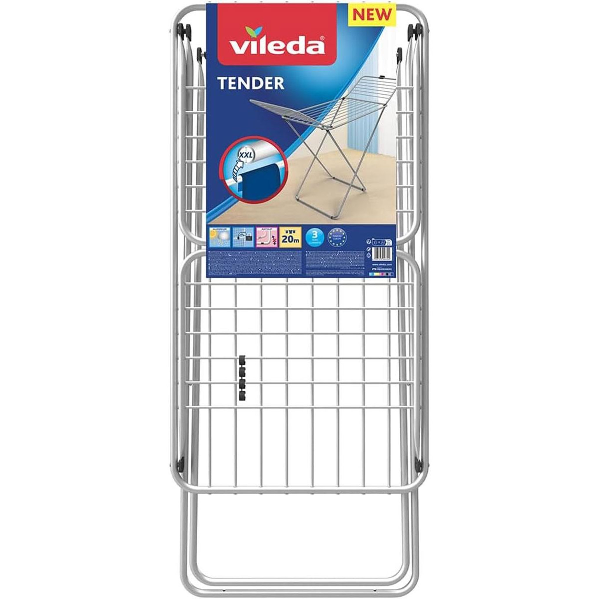 Voir la diapositive 2 : vileda Séchoir à linge etendage pliable avec ailes 189 x 56 x 94 cm fil anti-plis vileda