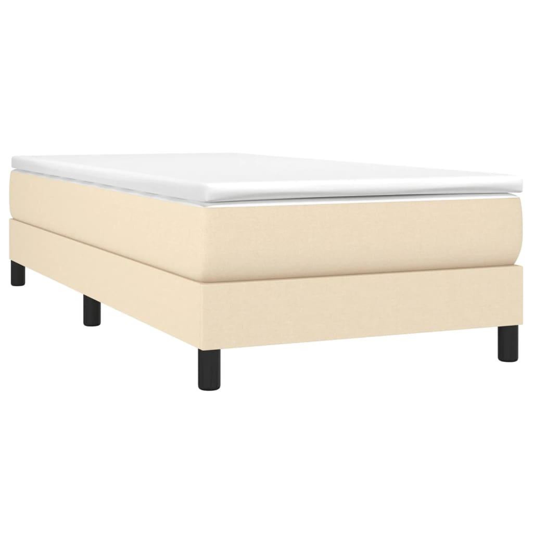 Voir la diapositive 3 : VIDAXL Sommier a lattes de lit avec matelas Creme 80x200 cm Tissu