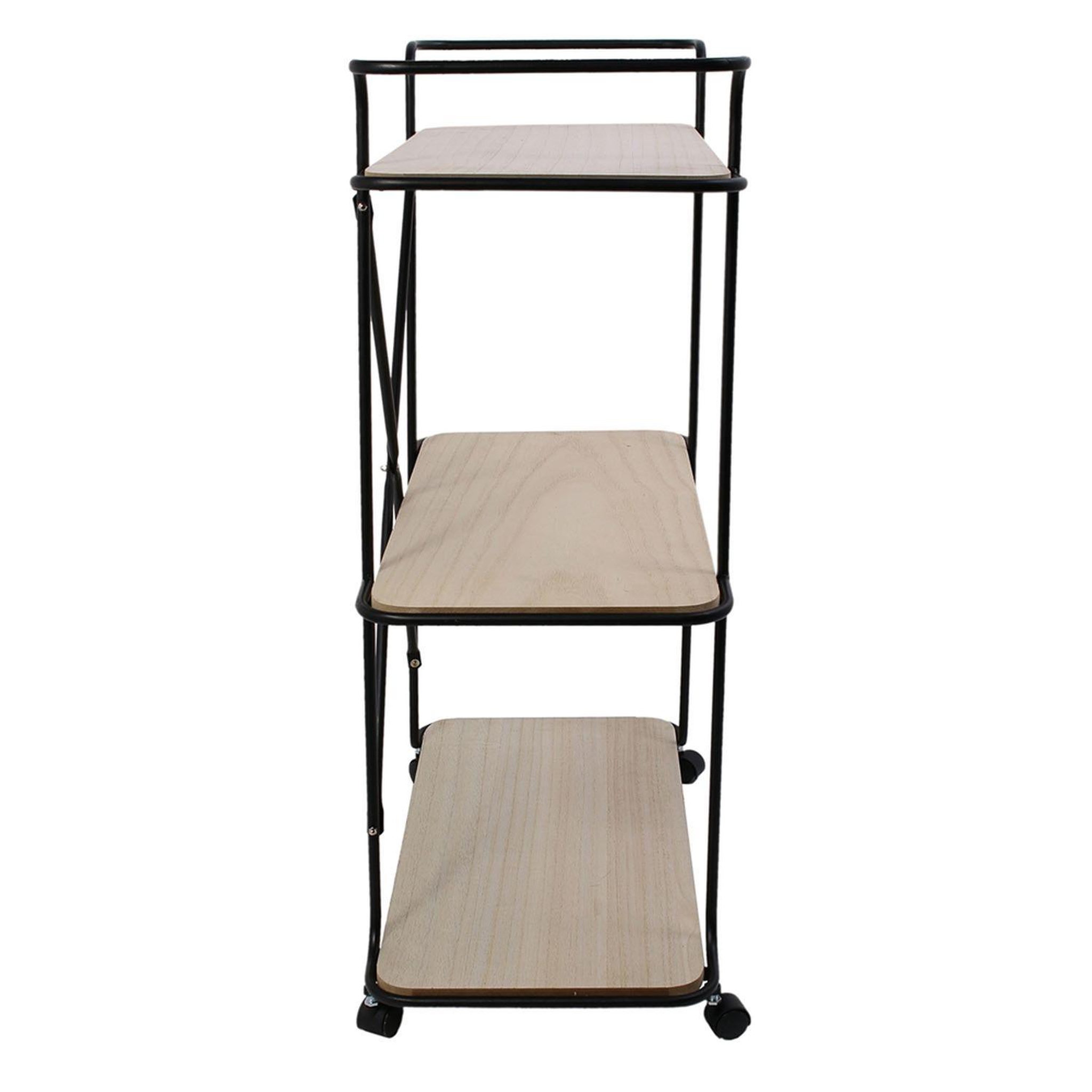 Voir la diapositive 3 : The Home Deco Factory Desserte de cuisine 3 étages en Métal et MDF Oscar - L.60xH.83cm - Noir