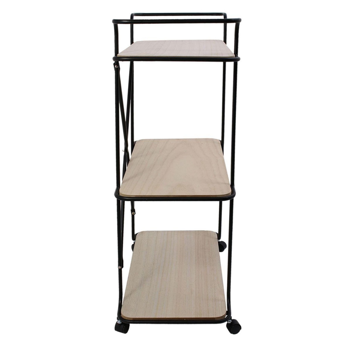 The Home Deco Factory Desserte de cuisine 3 étages en Métal et MDF Oscar - L.60xH.83cm - Noir