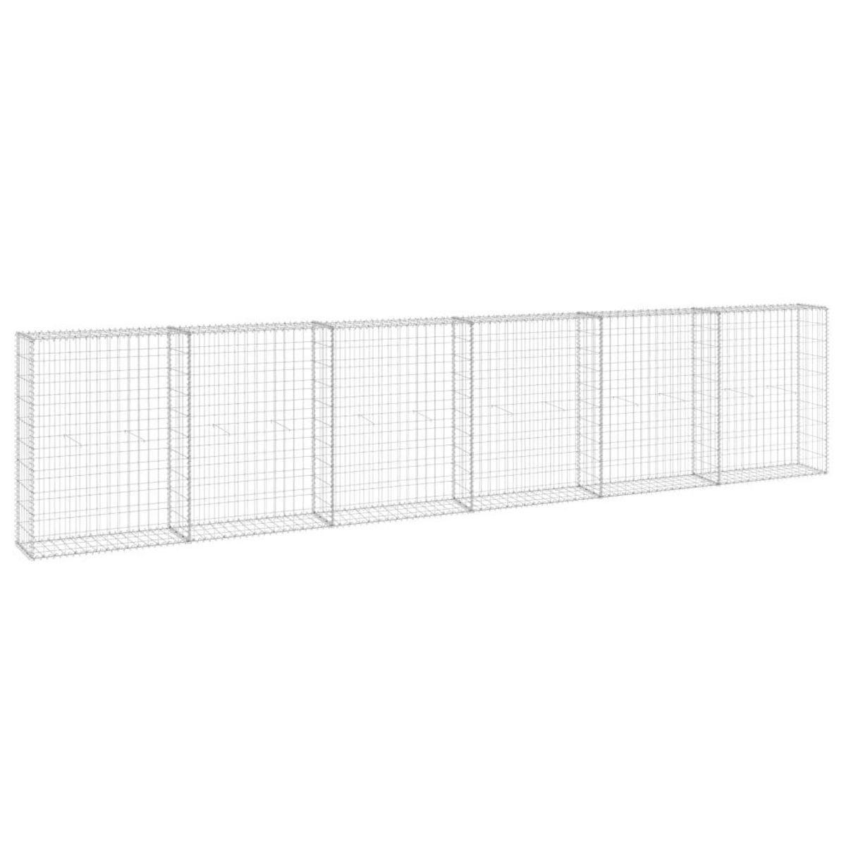 VIDAXL Mur en gabion avec couvercles Acier galvanise 300x30x100 cm