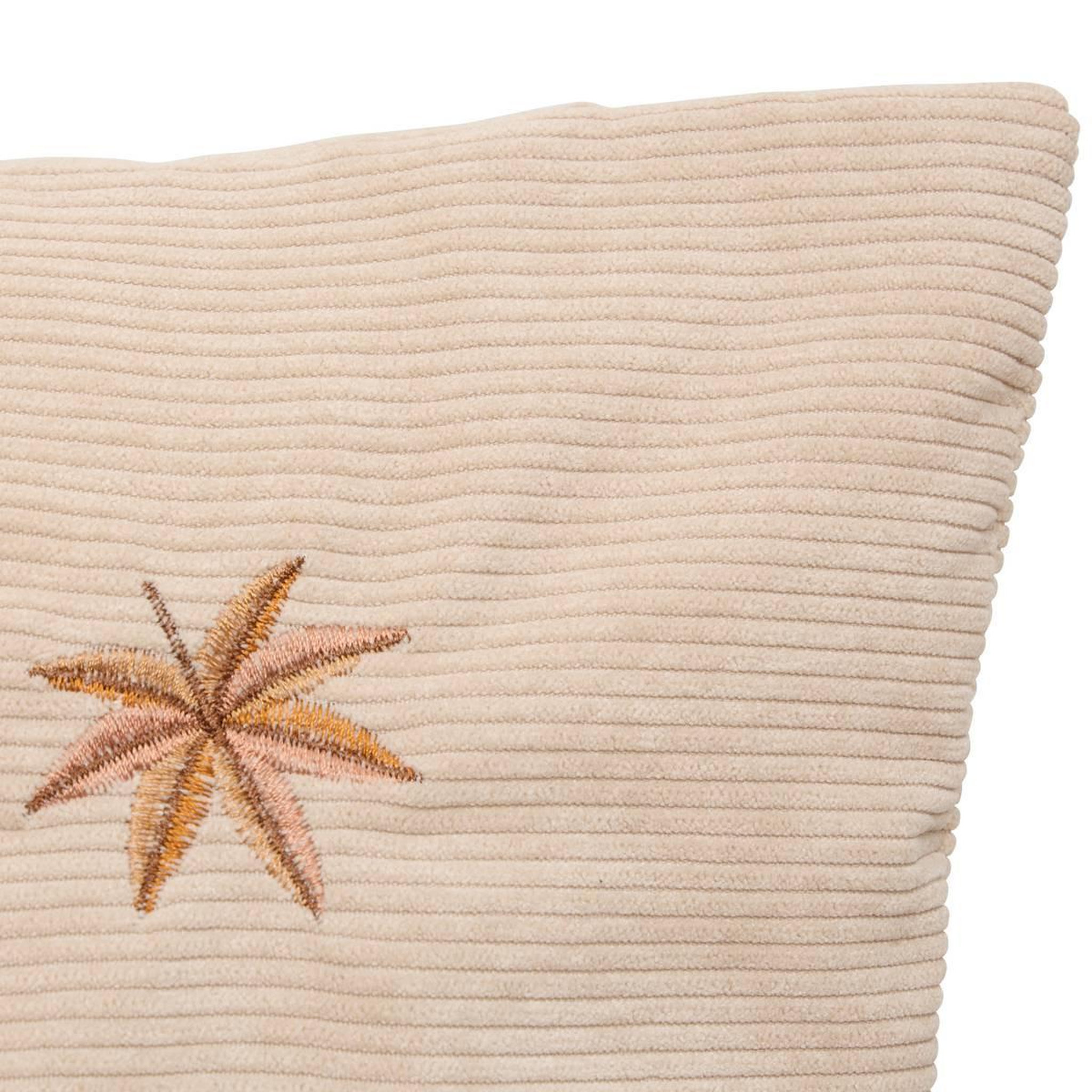 Voir la diapositive 2 : ATMOSPHERA Coussin côtelé brodé  automne  38x58cm ivoire