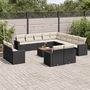 Voir la diapositive 1 : VIDAXL Salon de jardin avec coussins 14 pcs noir resine tressee