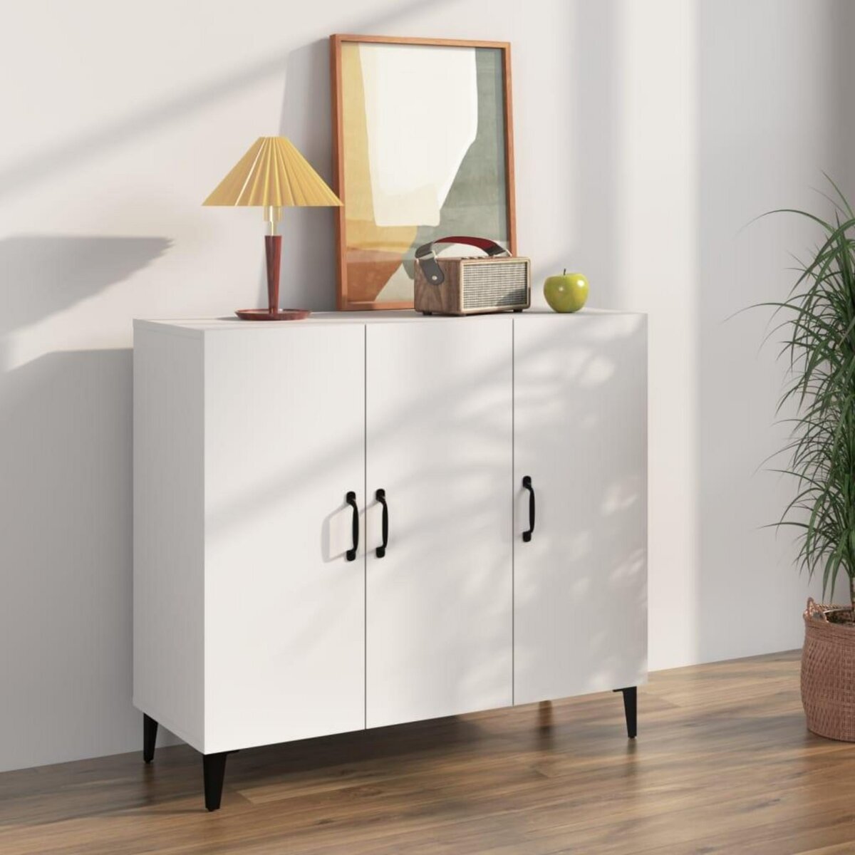 VIDAXL Buffet blanc 90x34x80 cm bois d'ingenierie
