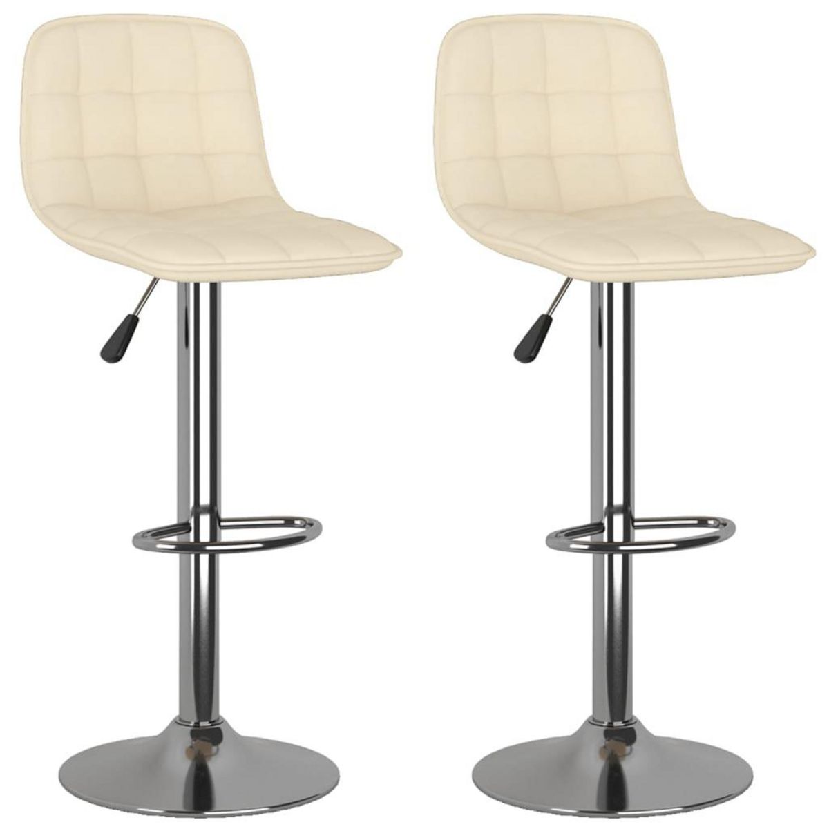 VIDAXL Tabourets de bar lot de 2 creme tissu