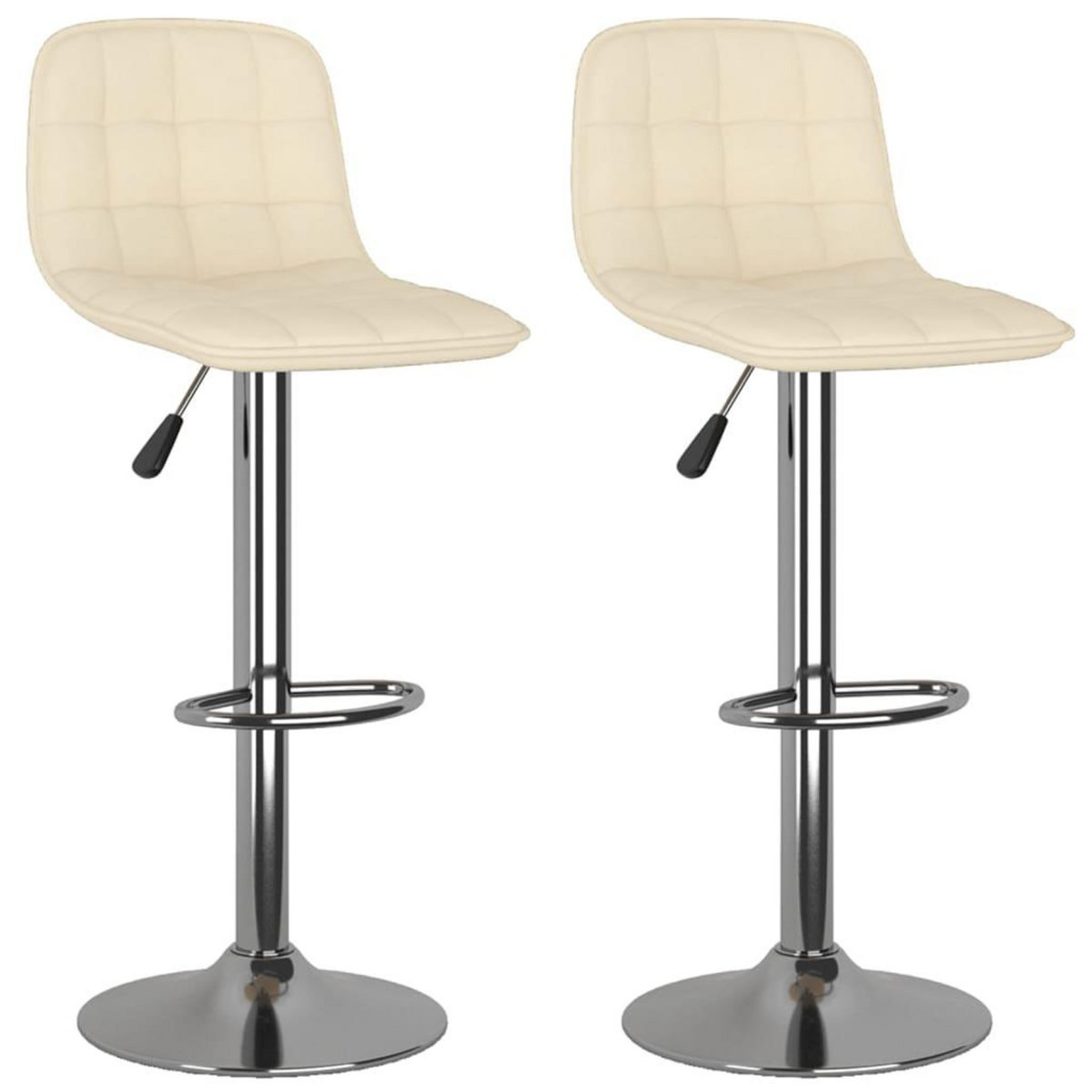 VIDAXL Tabourets de bar lot de 2 creme tissu