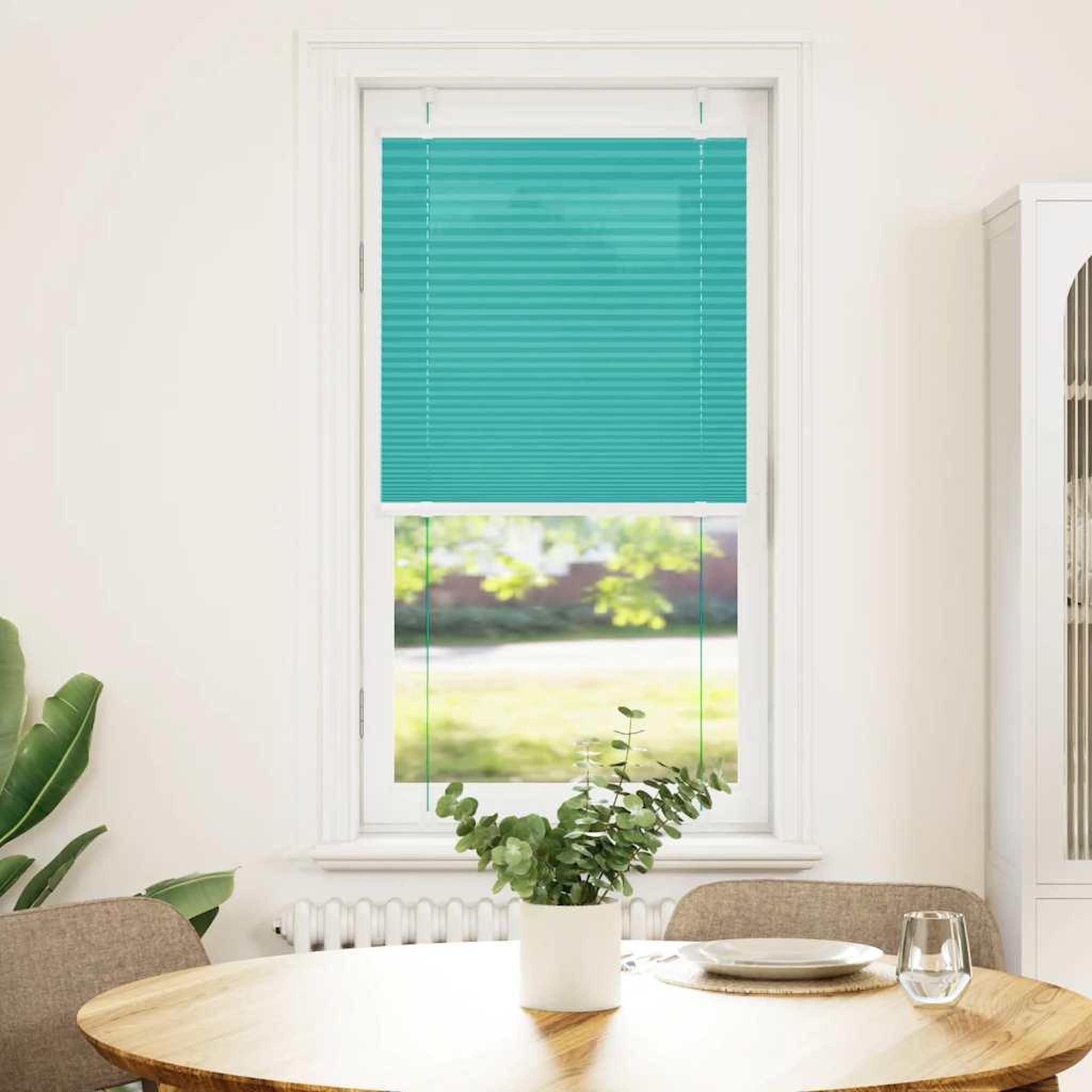 Voir la diapositive 2 : VIDAXL Store plisse vert petrole 65x100 cm largeur du tissu 64,4 cm