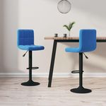 VIDAXL Tabourets de bar lot de 2 bleu velours