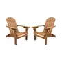 SWEEEK Lot de 2 fauteuils de jardin en bois - Adirondack Salamanca- Eucalyptus . chaises de terrasse rétro. sièges de plage