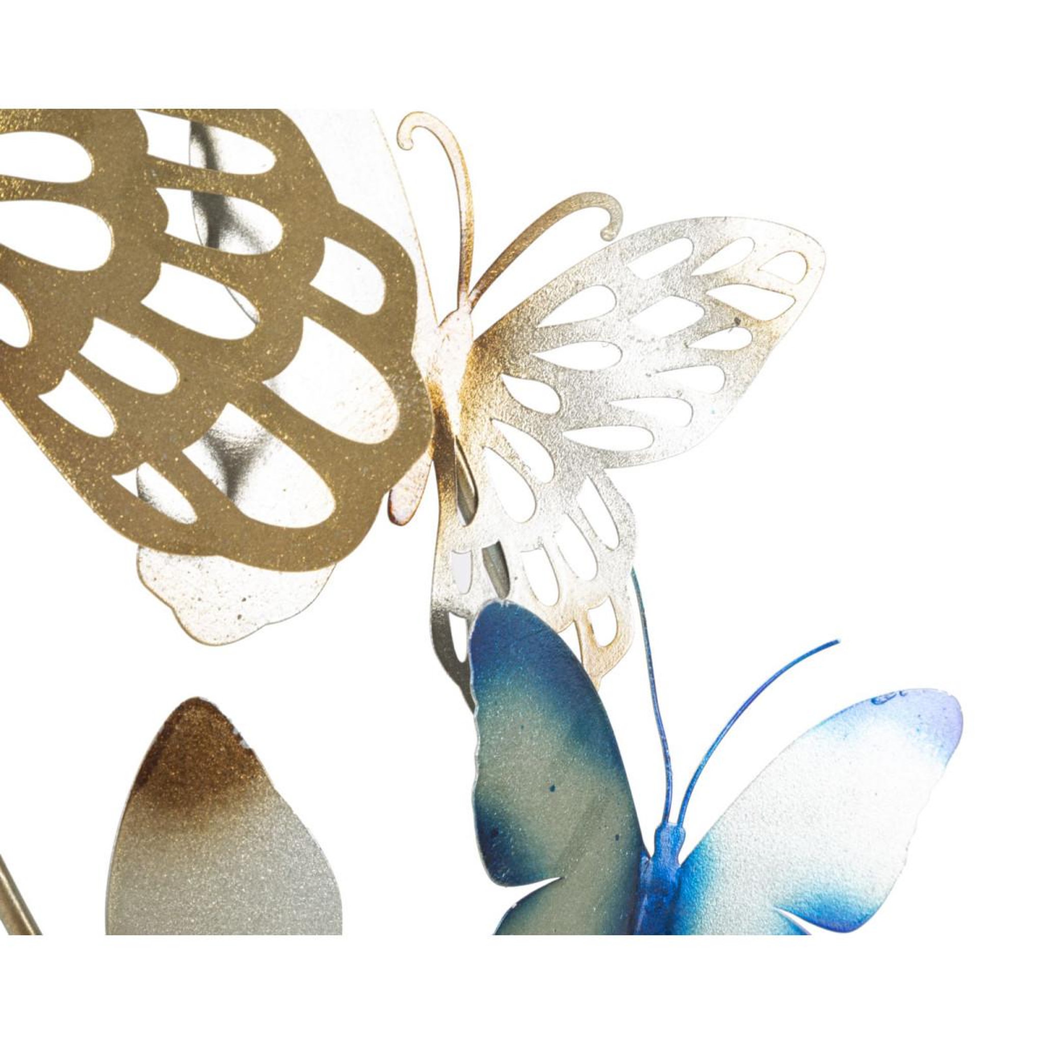 Voir la diapositive 4 : Paris Prix Décoration murale en métal  butterflies  115cm bleu & or