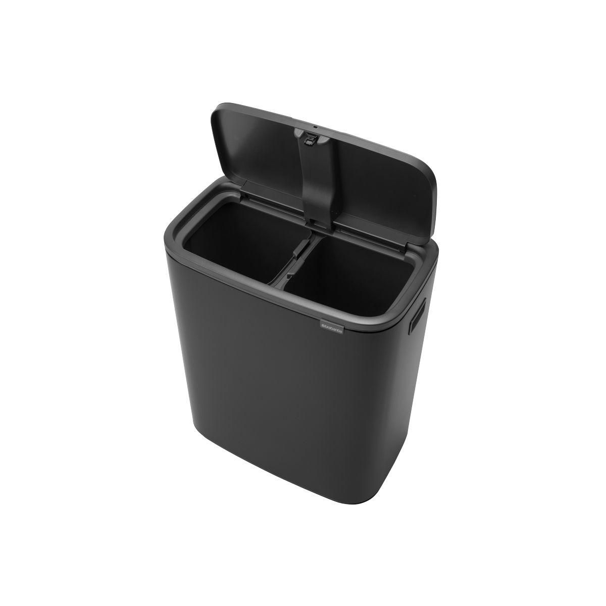 BRABANTIA Poubelle tri sélectif Bo Touch Bin 2x30L Matt Black