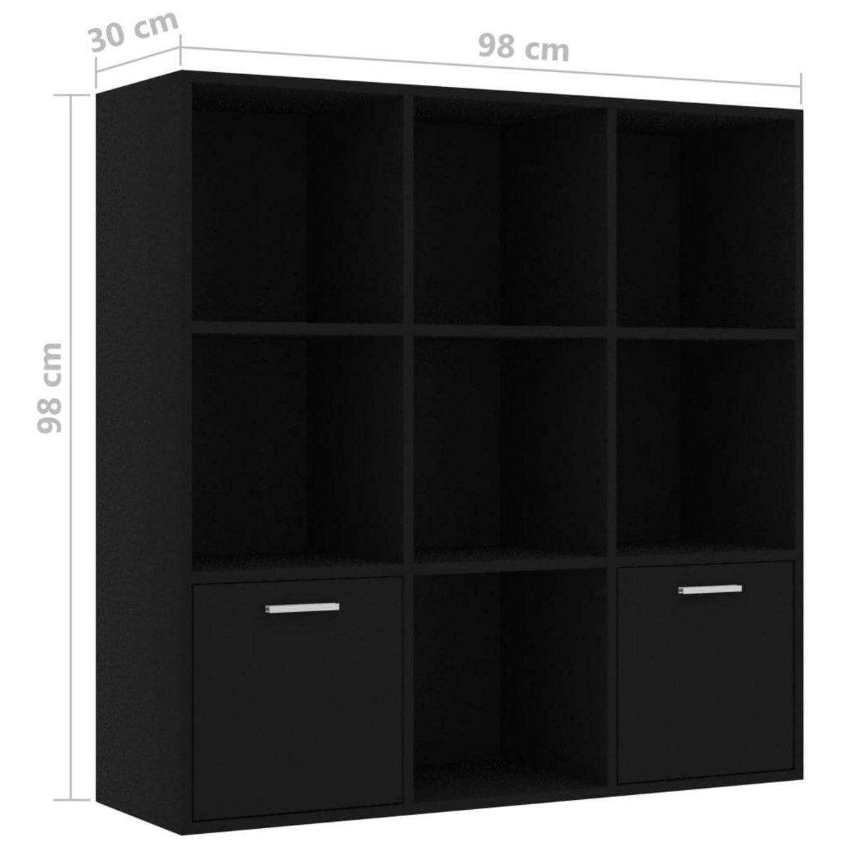 VIDAXL Bibliotheque Noir 98x30x98 cm Bois d'ingenierie