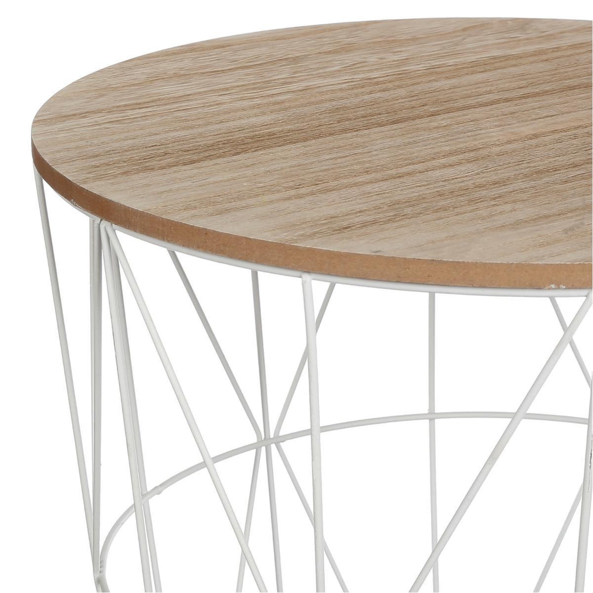 Voir la diapositive 2 : ATMOSPHERA Table d'appoint design  kumi  41cm blanc