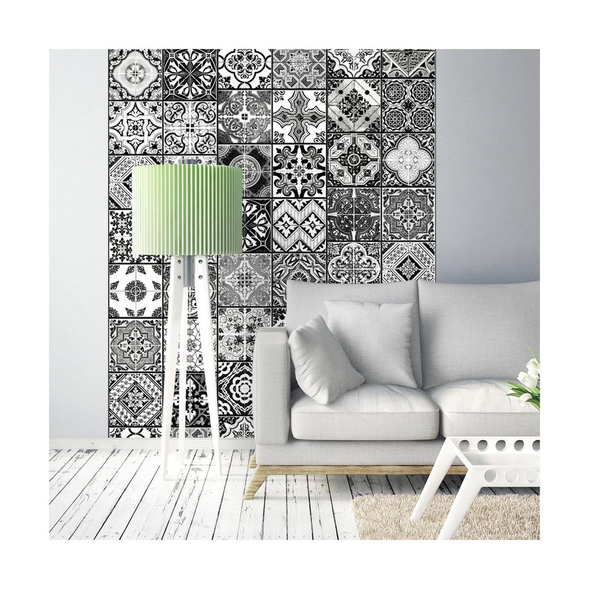 Paris Prix Papier peint  arabesque black & white  50x1000cm