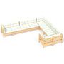 Voir la diapositive 2 : VIDAXL Salon de jardin 9 pcs avec coussins creme bois de pin