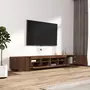 VIDAXL Ensemble de meubles TV avec lumieres LED 3 pcs Chene marron