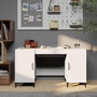 Voir la diapositive 1 : VIDAXL Bureau Blanc 140x50x75 cm Bois d'ingenierie