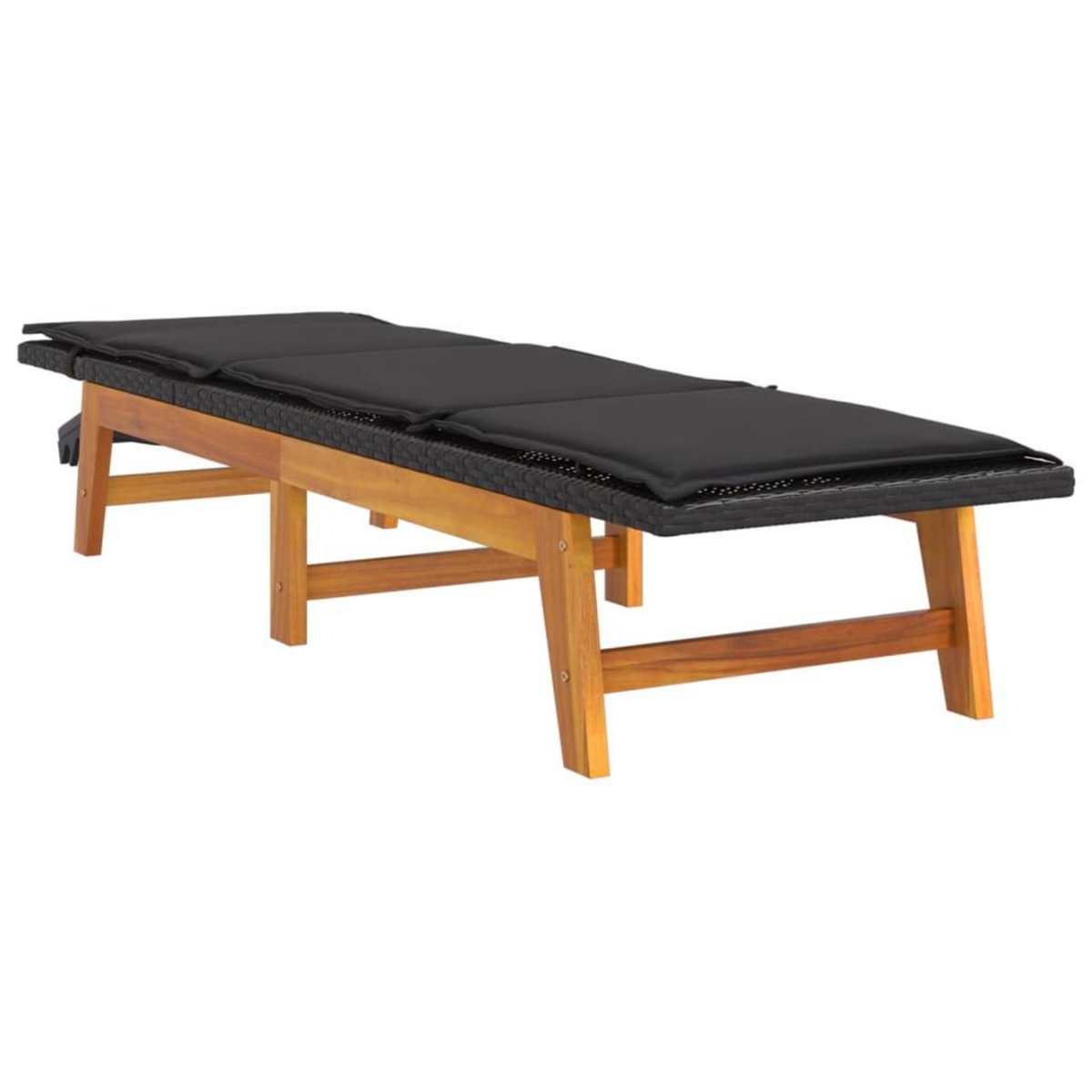 VIDAXL Chaise longue avec coussin Resine tressee/bois massif d'acacia
