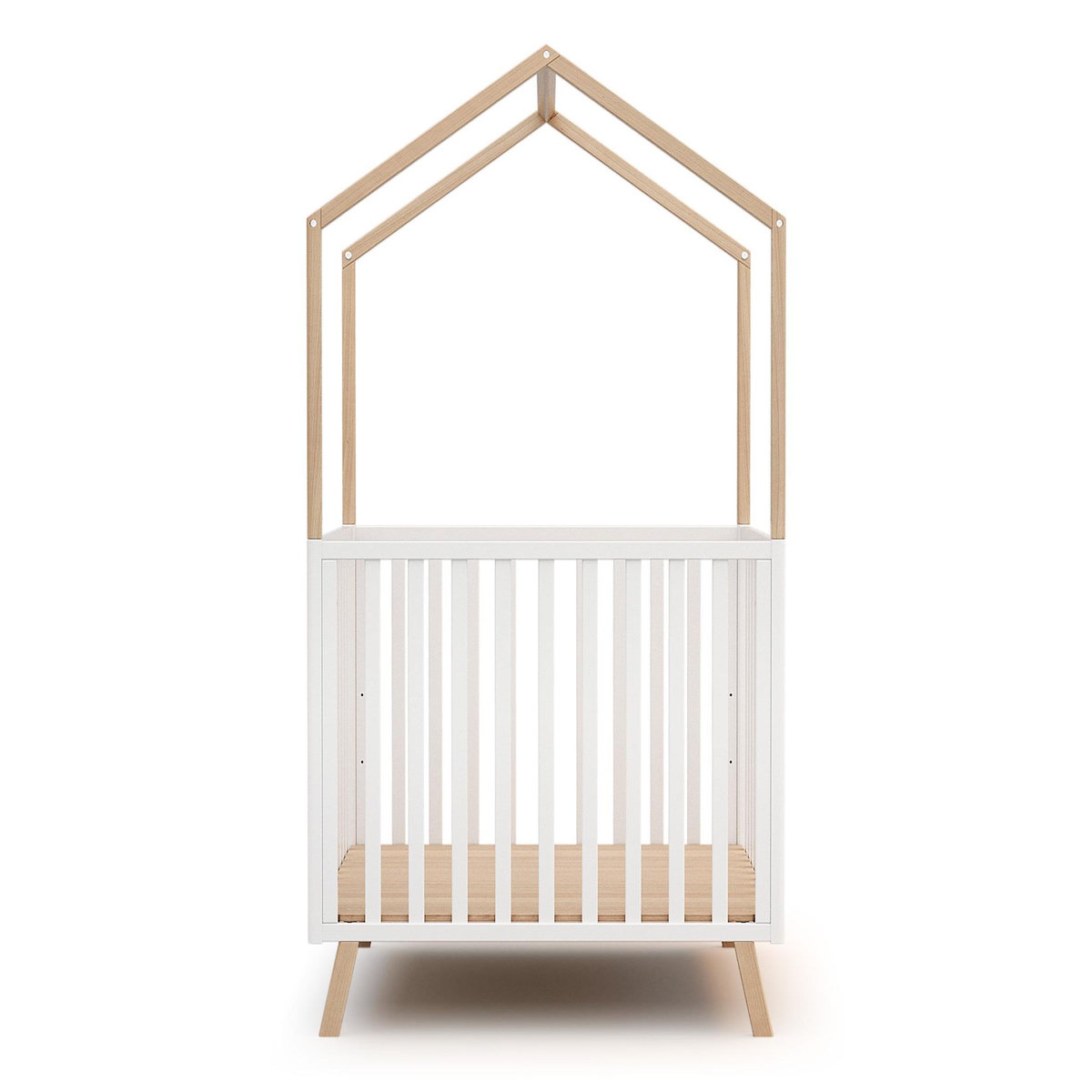 AT4 Parc bébé évolutif cabane avec toit CONFORT en bois 100 x 100 cm