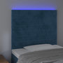 Voir la diapositive 3 : VIDAXL Tete de lit a LED Bleu fonce 100x5x118/128 cm Velours