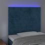 Voir la diapositive 3 : VIDAXL Tete de lit a LED Bleu fonce 100x5x118/128 cm Velours