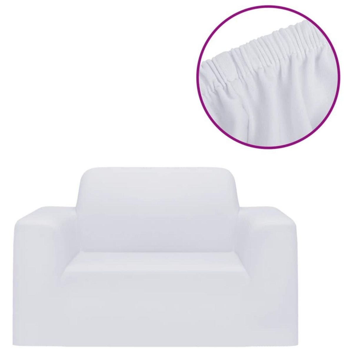 VIDAXL Housse extensible de canape Blanc Jersey de polyester