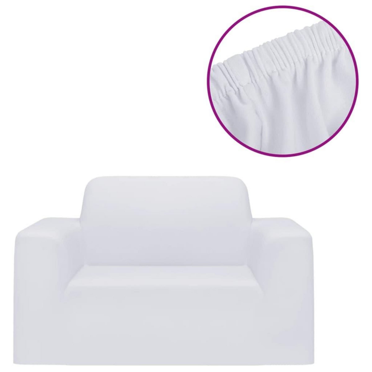 VIDAXL Housse extensible de canape Blanc Jersey de polyester